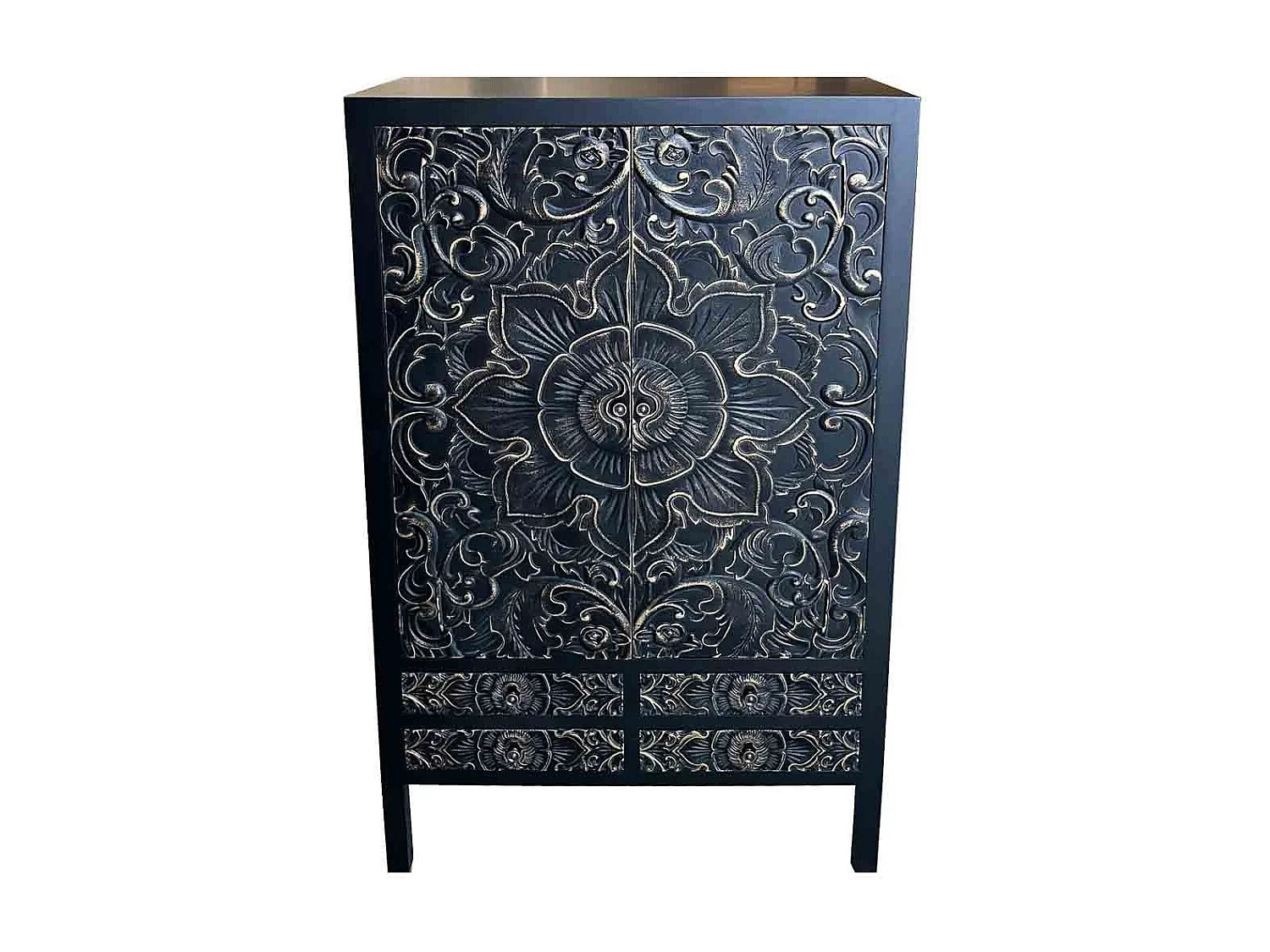 Holzkleiderschrank mit 4 Schubladen und 2 Türen 100x45x160