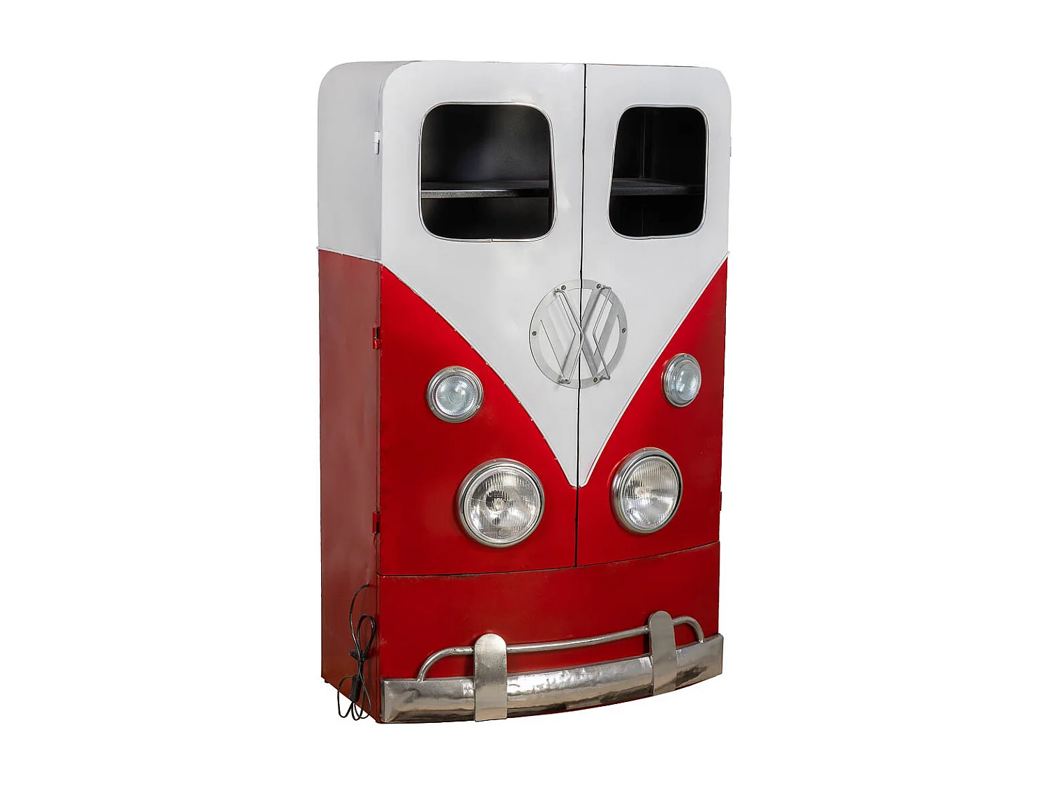 Armoire de voiture en bois et métal rouge 90x53x150h