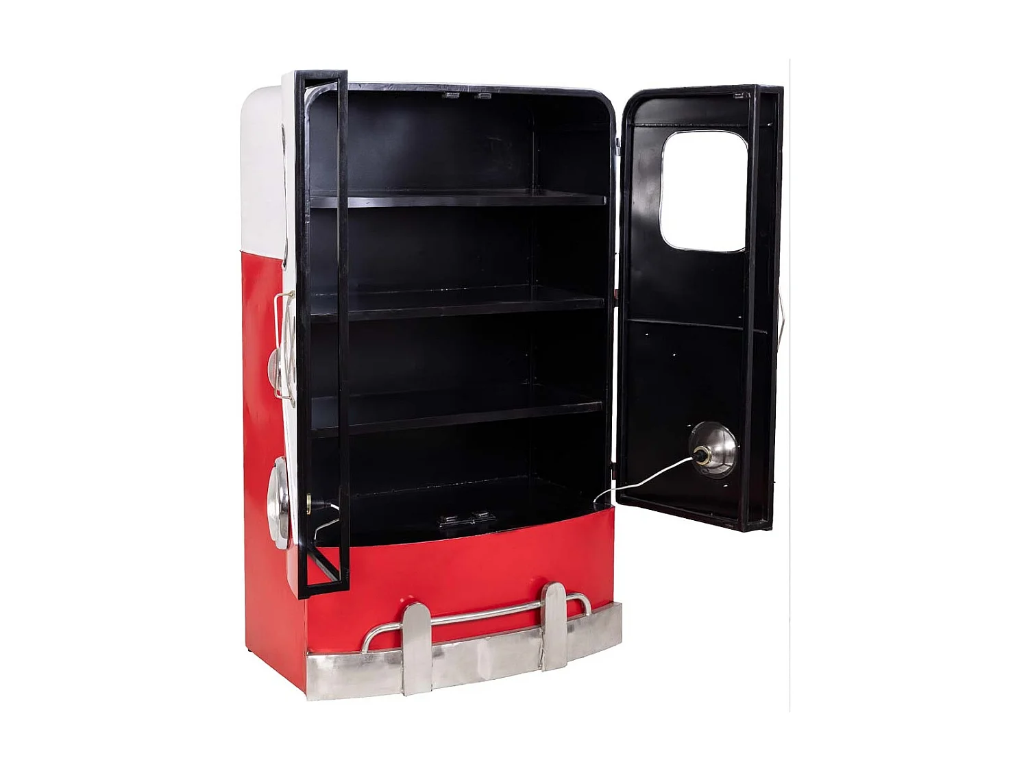Armoire de voiture en bois et métal rouge 90x53x150h