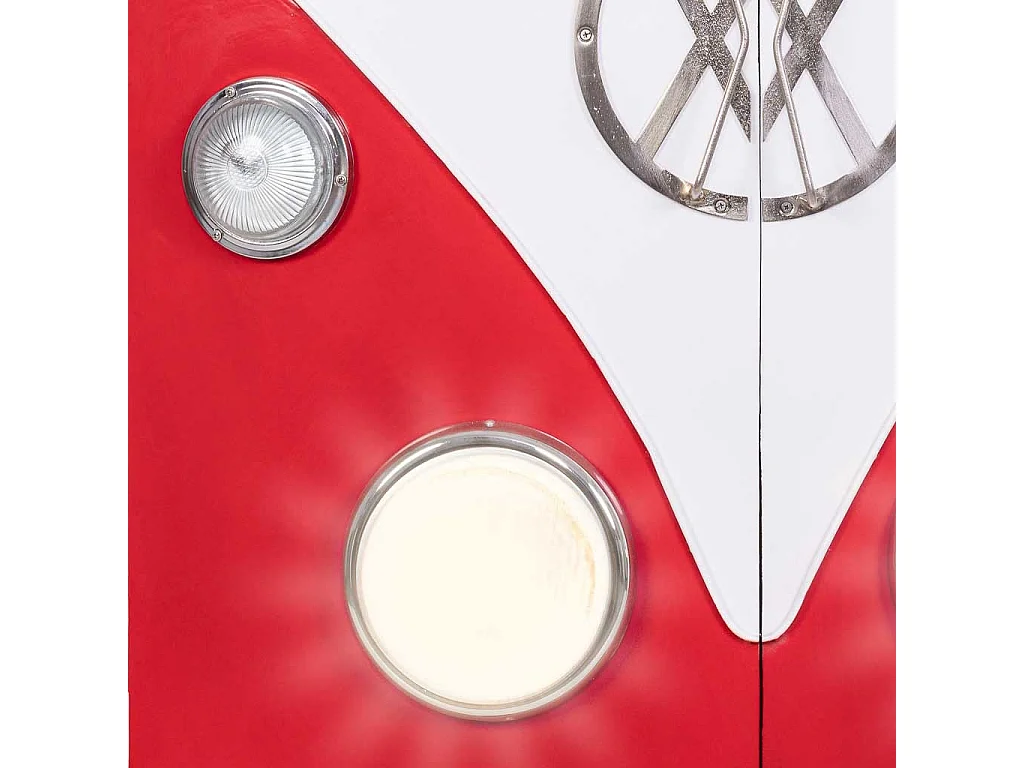 Armoire de voiture en bois et métal rouge 90x53x150h