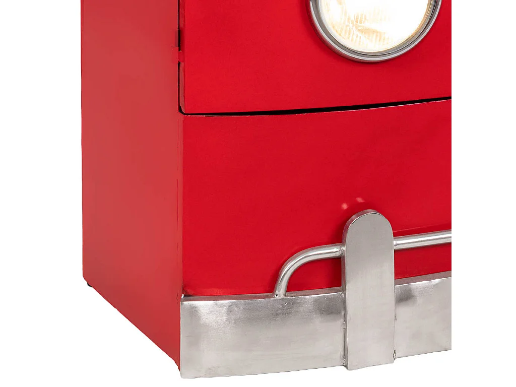 Armoire de voiture en bois et métal rouge 90x53x150h