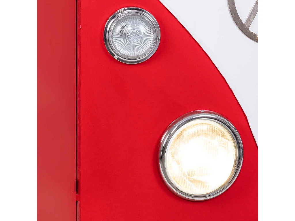 Armoire de voiture en bois et métal rouge 90x53x150h