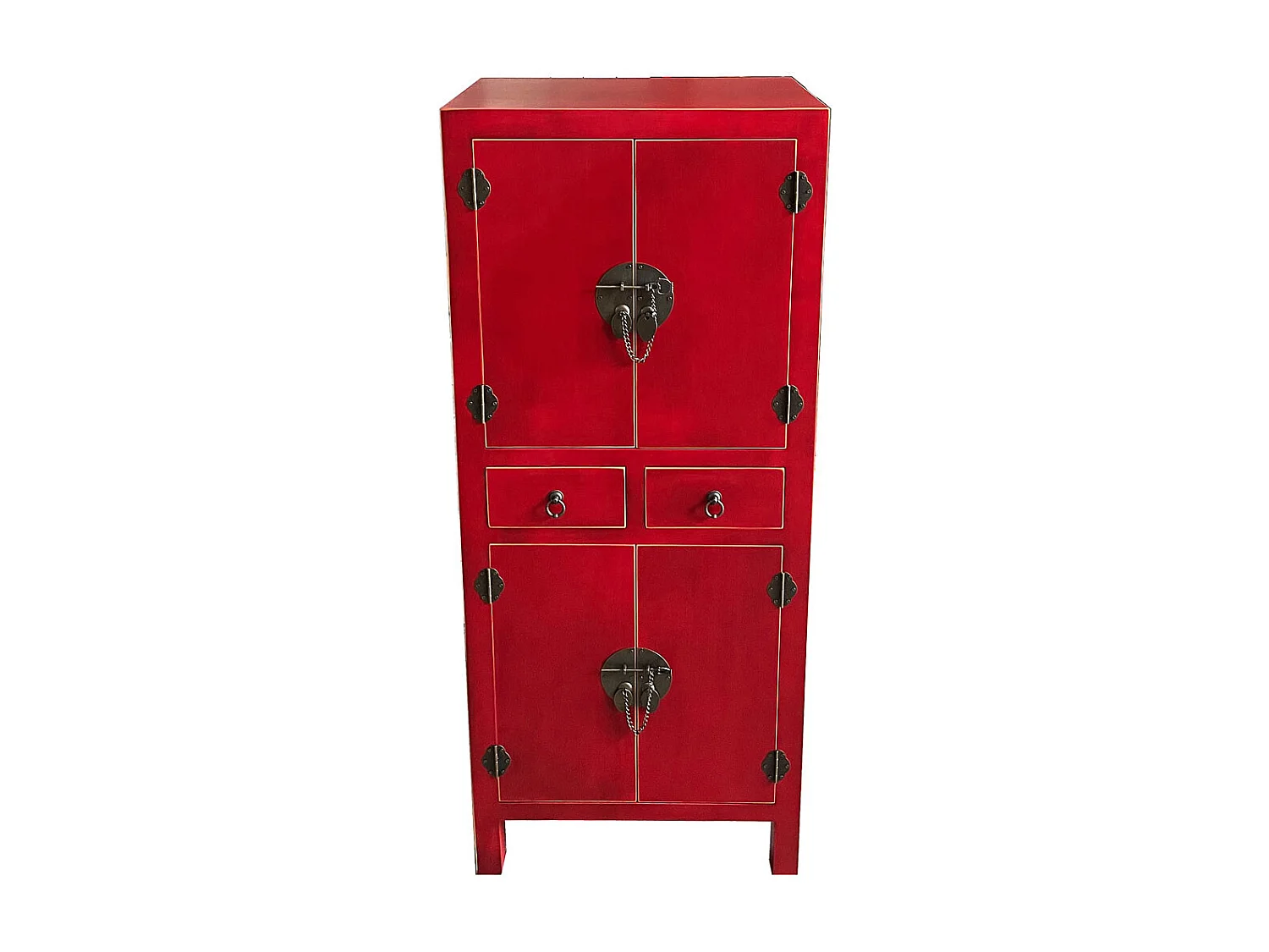 Armadio in legno con 2 cassetti e 4 porta 50x34,5x121h cm