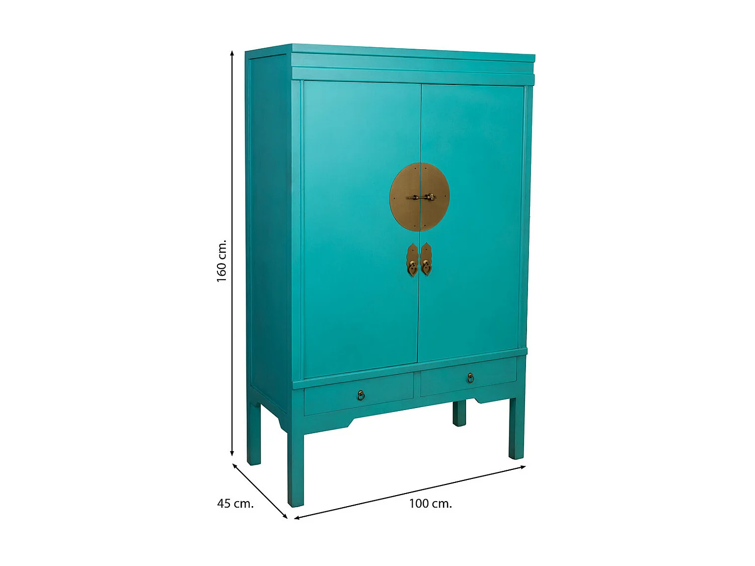 Armadio in legno con 4 cassetti e 2 porte 63x26x100