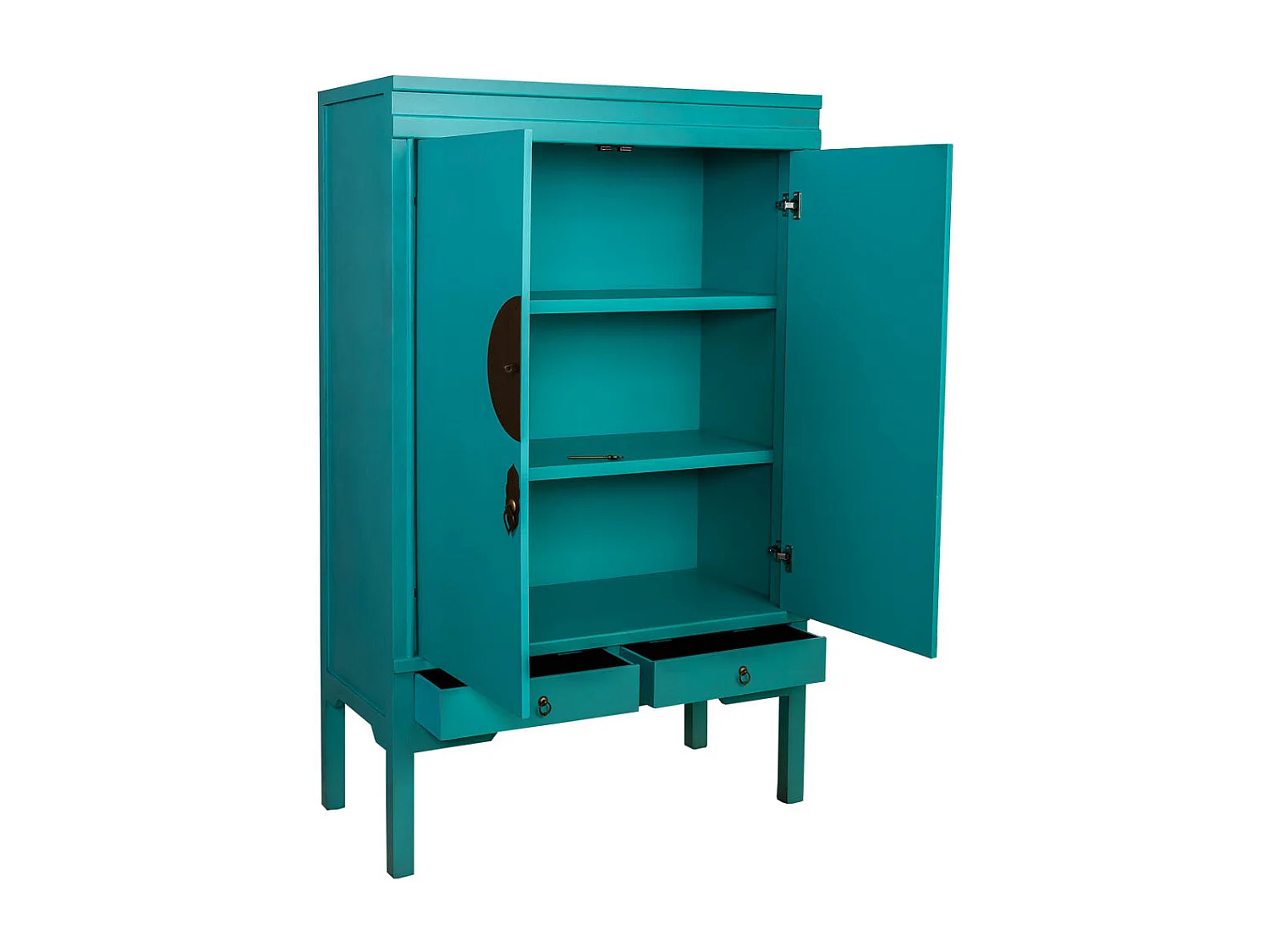 Armadio in legno con 4 cassetti e 2 porte 63x26x100