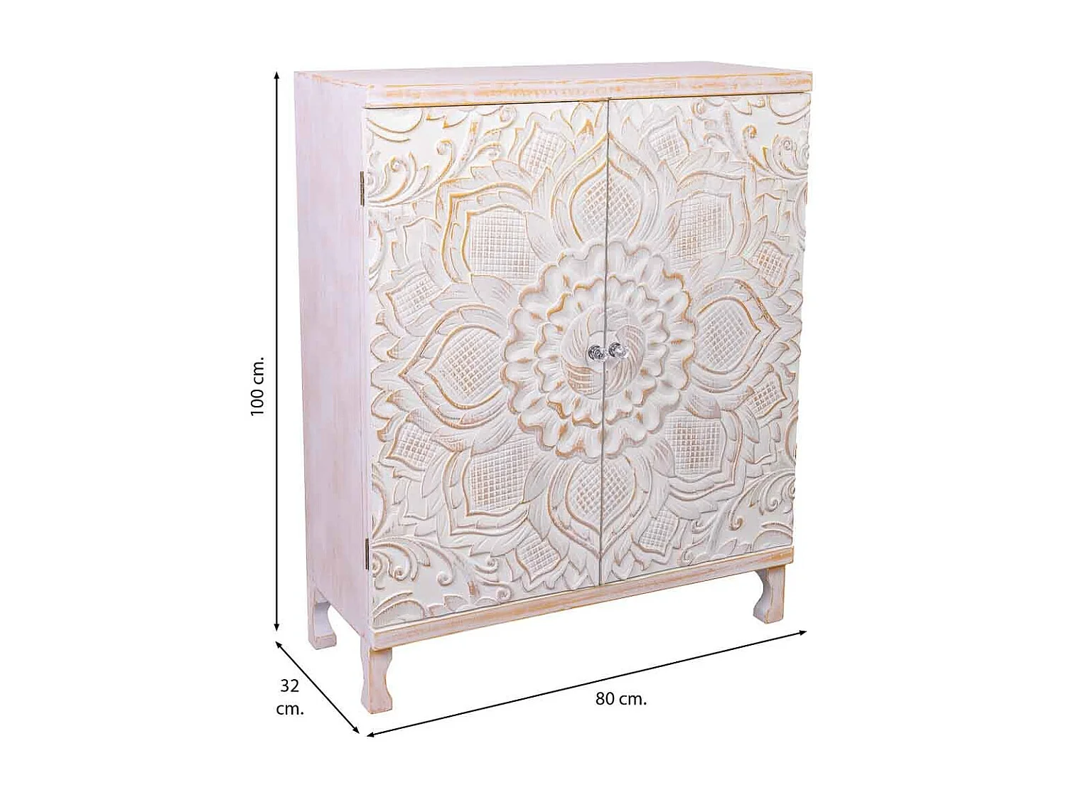 Armadio in legno con 4 cassetti e 2 porta 63x26x100