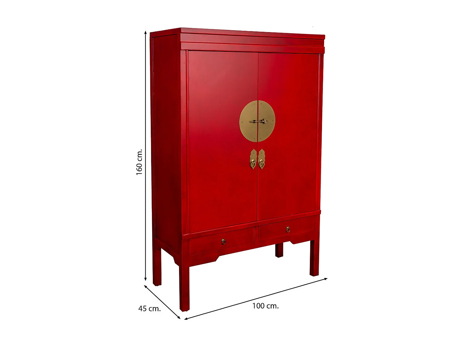 Armadio in legno con 4 cassetti e 2 porte 63x26x100