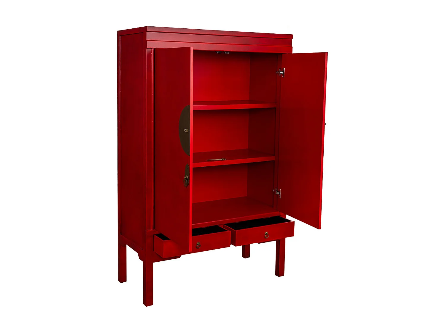 Armadio in legno con 4 cassetti e 2 porte 63x26x100