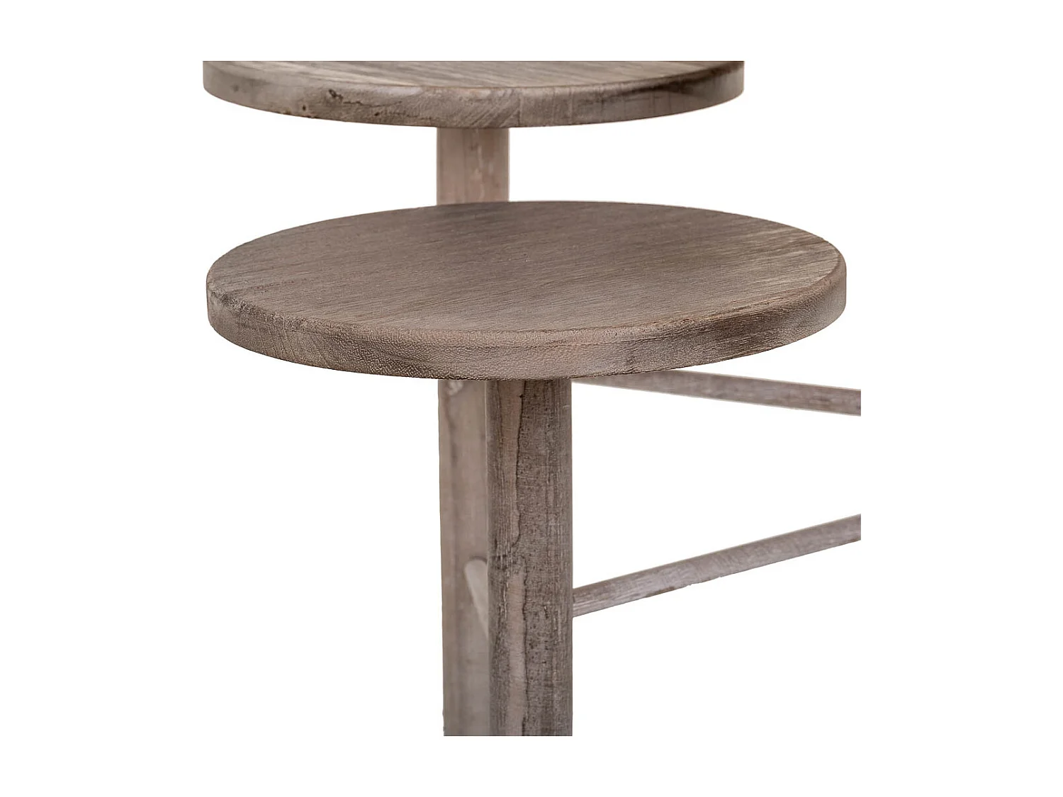 Suporte de madeira para 3 potes brancos d25x40/35/30
