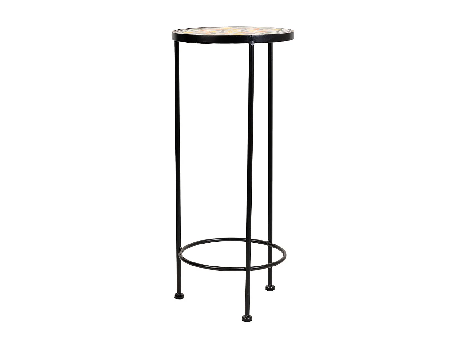 Set mit 3 schwarzen Mosaik- und Metallstützen