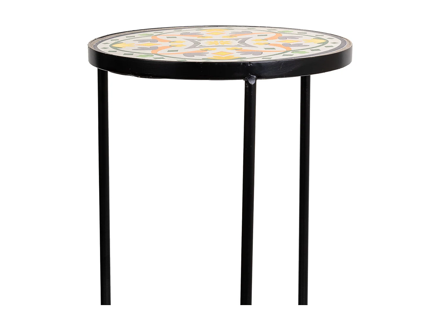 Ensemble de 3 supports en mosaïque et métal noirs