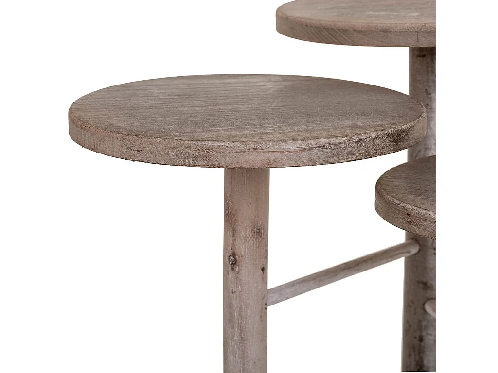 Supporto in legno per 3 vasi marrone d25x40/35/30h