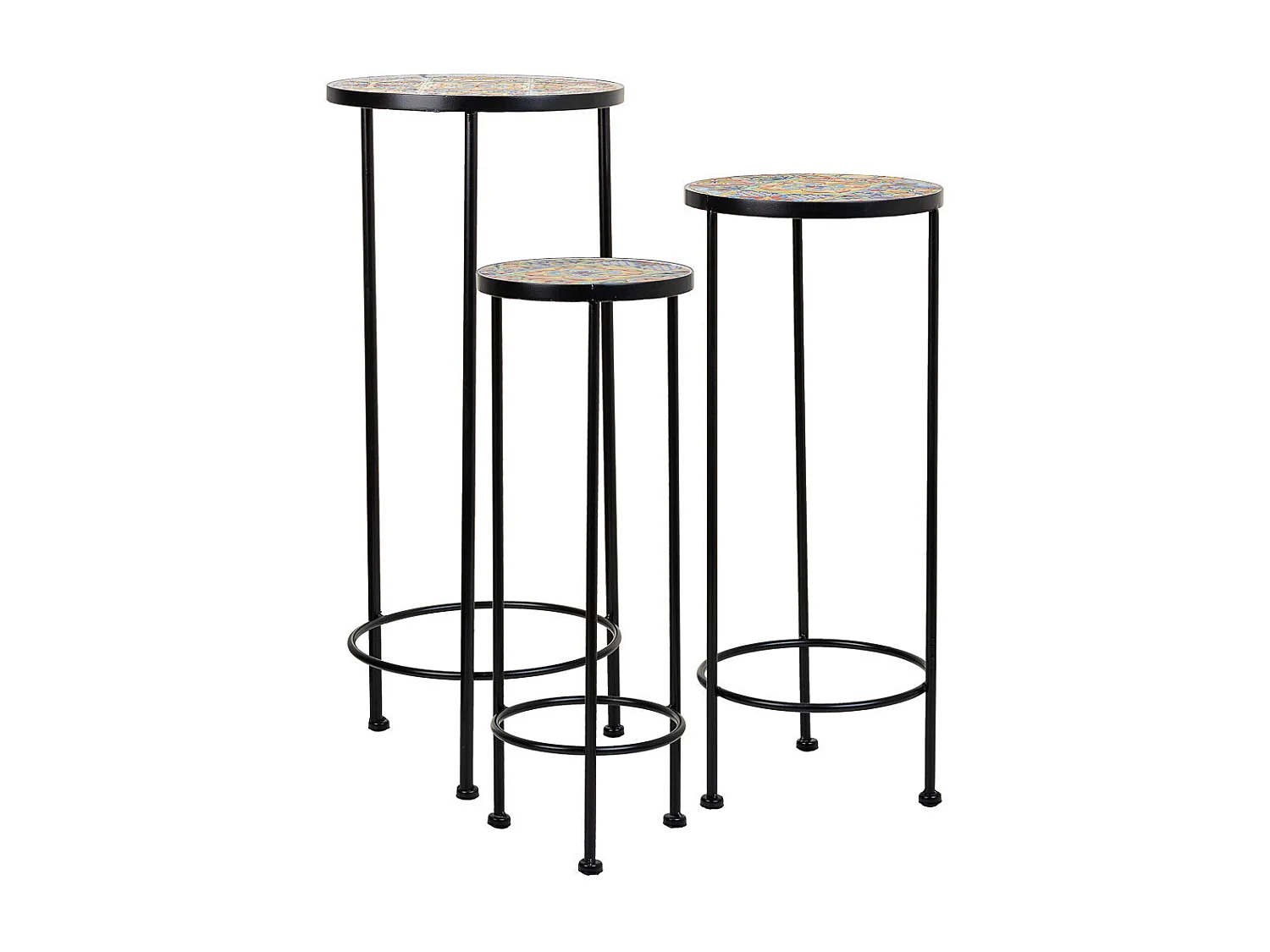 Set 3 soportes de mosaico y metal negros