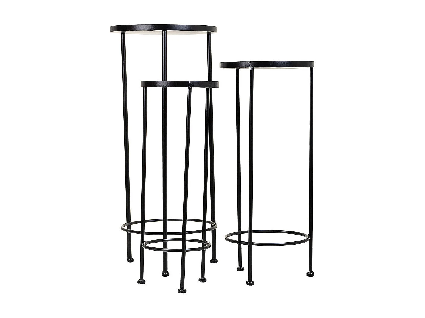 Set di 3 supporti in mosaico nero e metallo