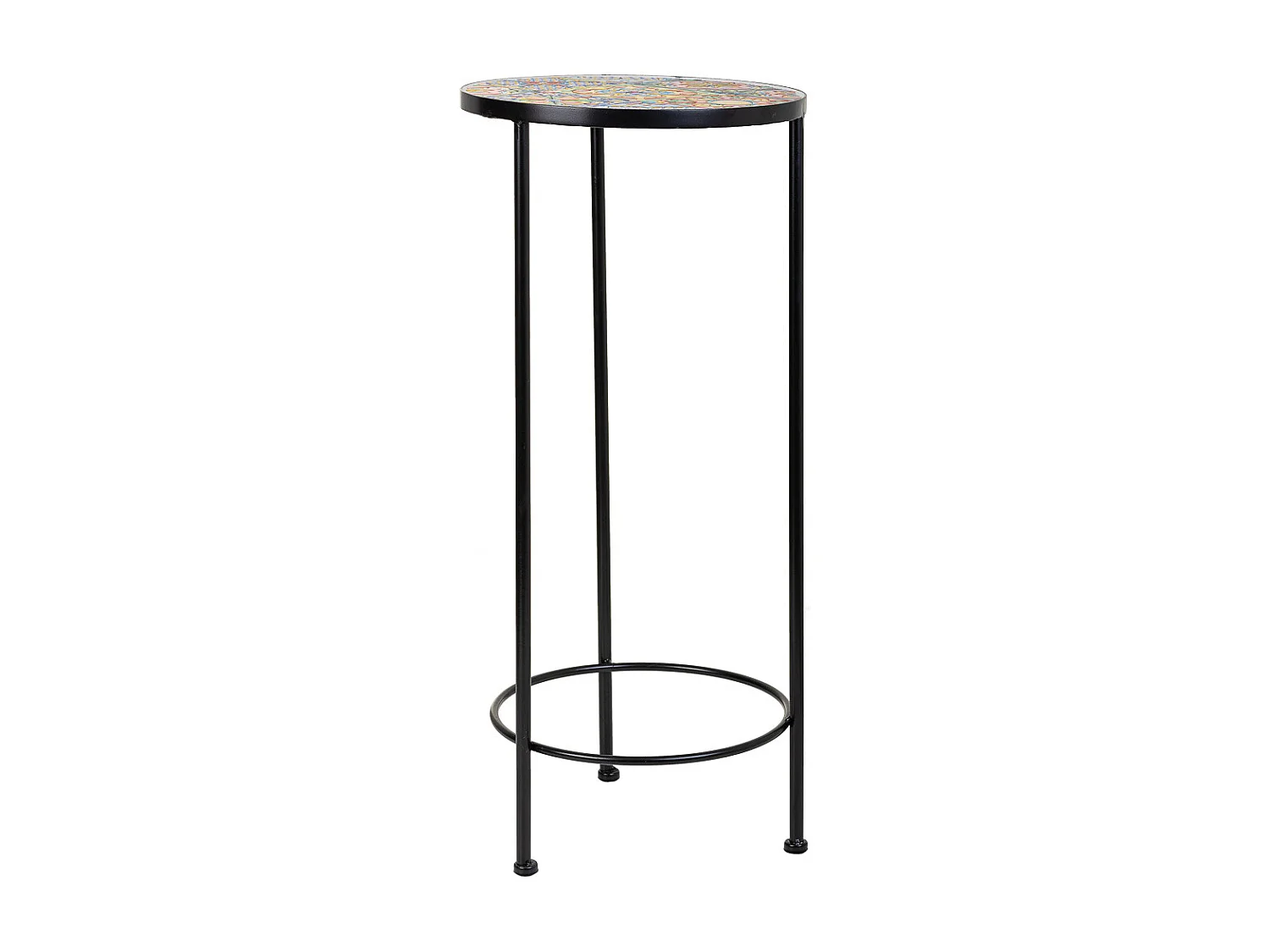 Set di 3 supporti in mosaico nero e metallo