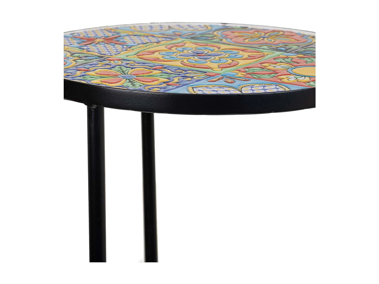 Set di 3 supporti in mosaico nero e metallo