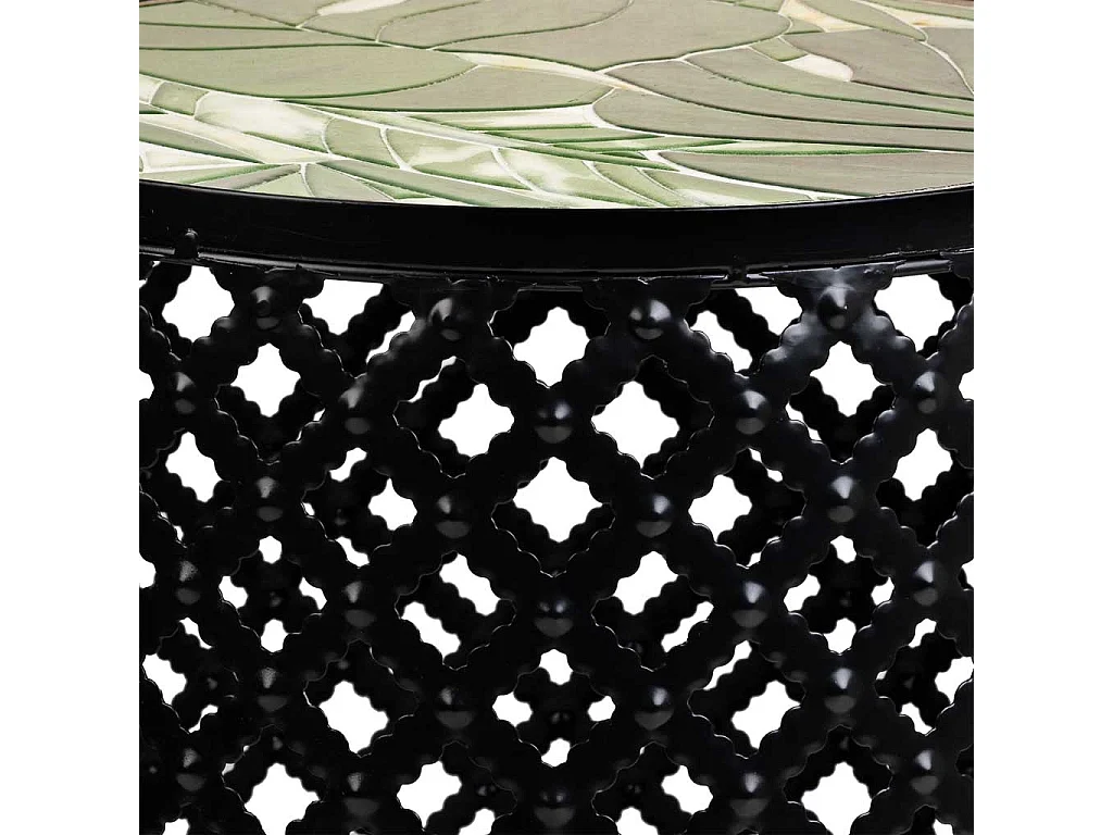 Conjunto de 2 suportes em mosaico preto e metal