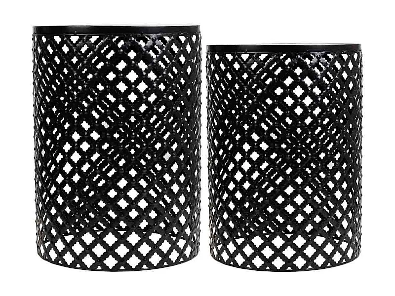 Set 2 soportes de mosaico y metal negros