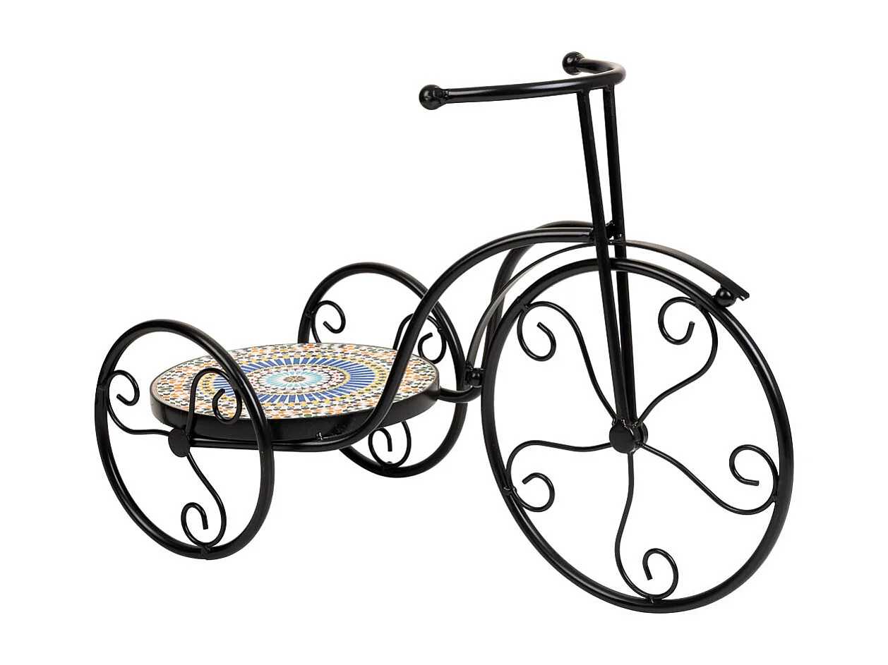 Fahrradständer aus schwarzem Mosaik und Schmiedeeisen 53x23,5x36h cm