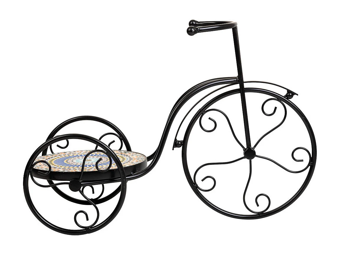 Fahrradständer aus schwarzem Mosaik und Schmiedeeisen 53x23,5x36h cm