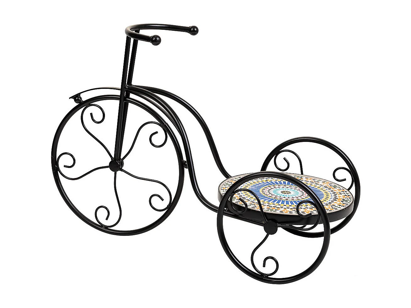 Fahrradständer aus schwarzem Mosaik und Schmiedeeisen 53x23,5x36h cm