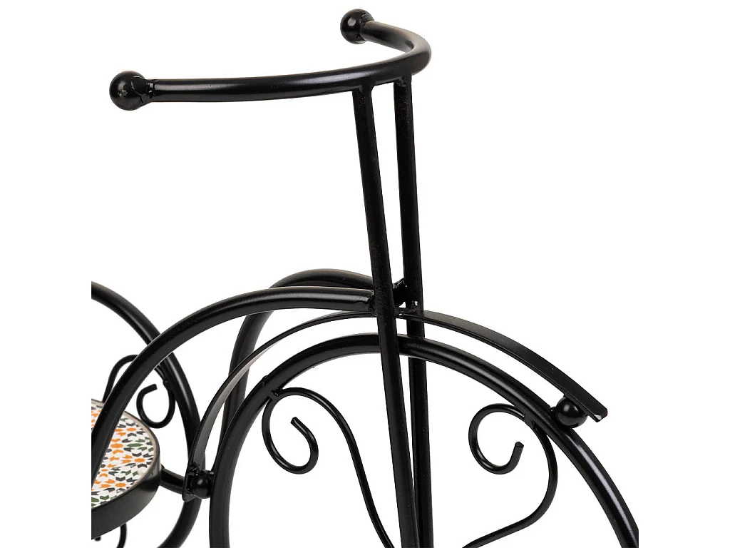 Fahrradständer aus schwarzem Mosaik und Schmiedeeisen 53x23,5x36h cm