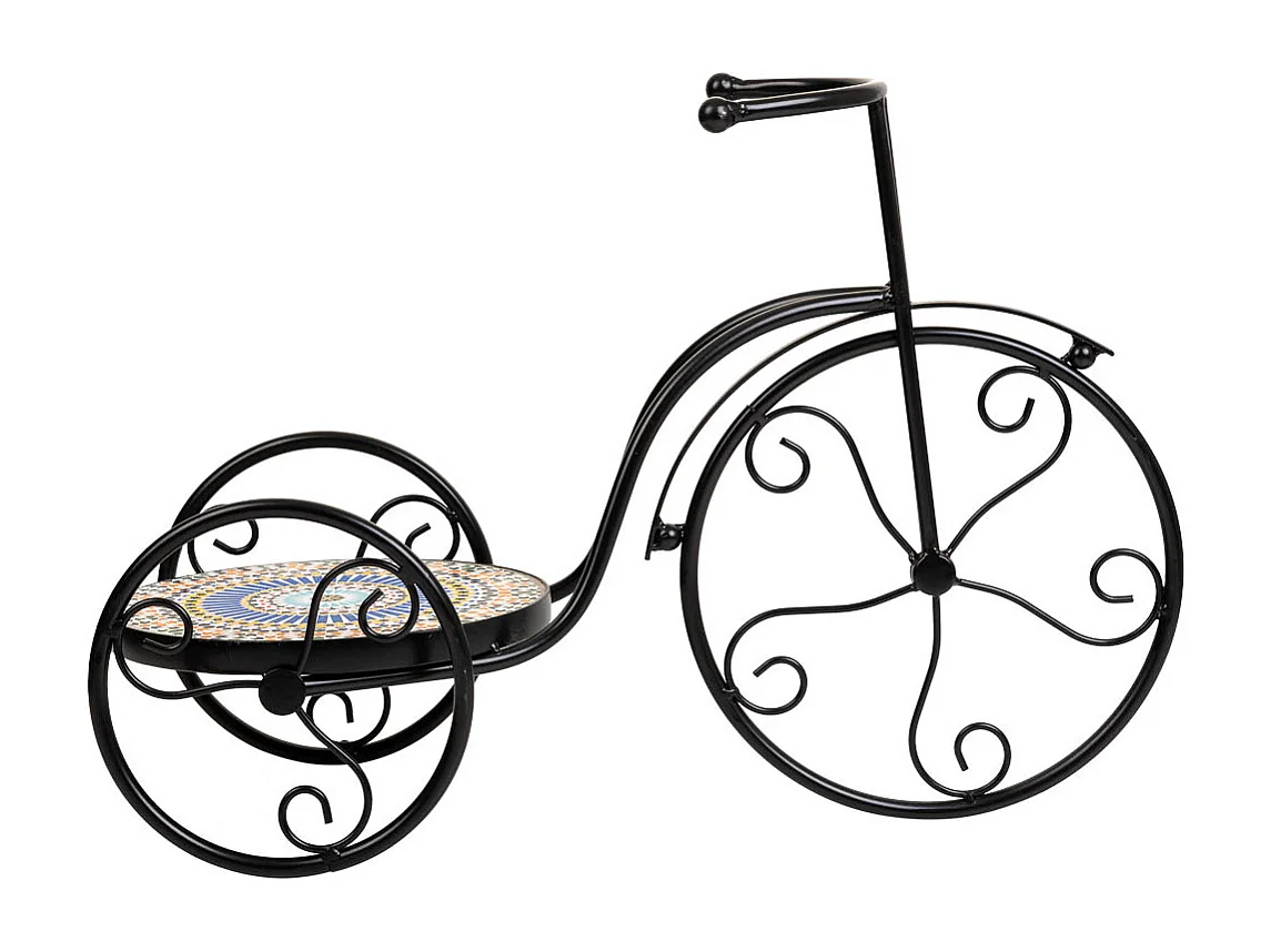 Fahrradständer aus Orange Mosaik und Schmiedeeisen 53x23,5x36h cm