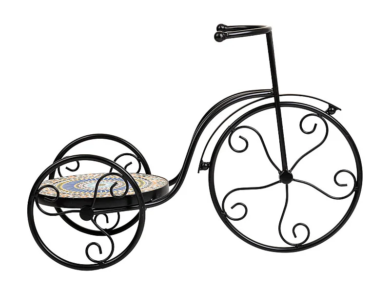 Fahrradständer aus schwarzem Mosaik und Schmiedeeisen 53x23,5x36h cm