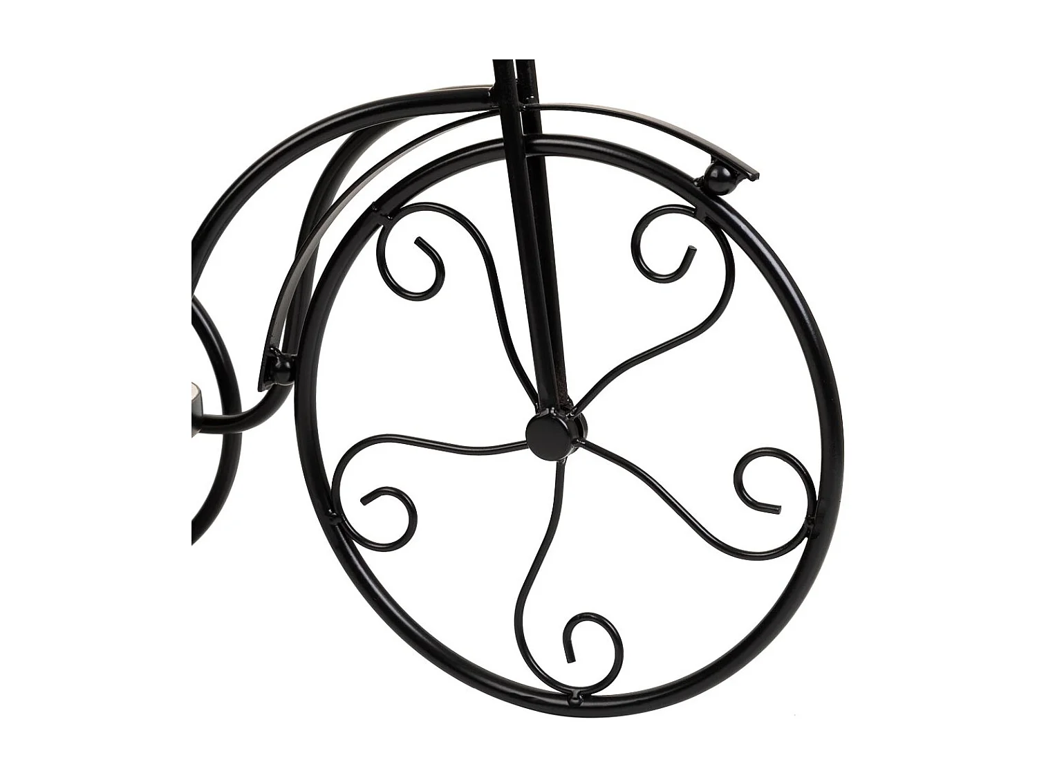 Fahrradständer aus schwarzem Mosaik und Schmiedeeisen, 53 x 23,5 x 36 h cm