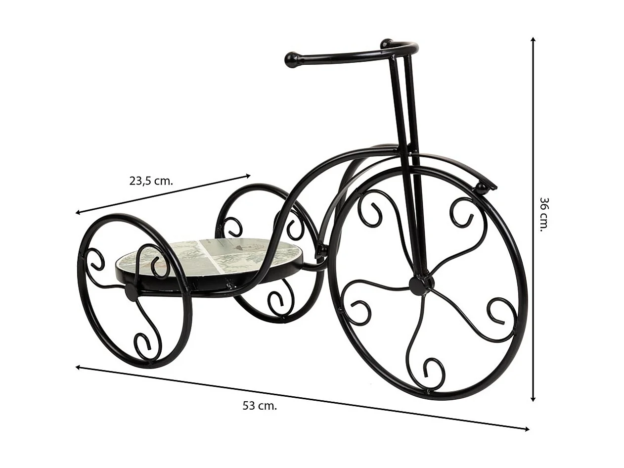 FahrradstÃ¤nder aus Hellgrün Mosaik und Schmiedeeisen, 53 x 23,5 x 36