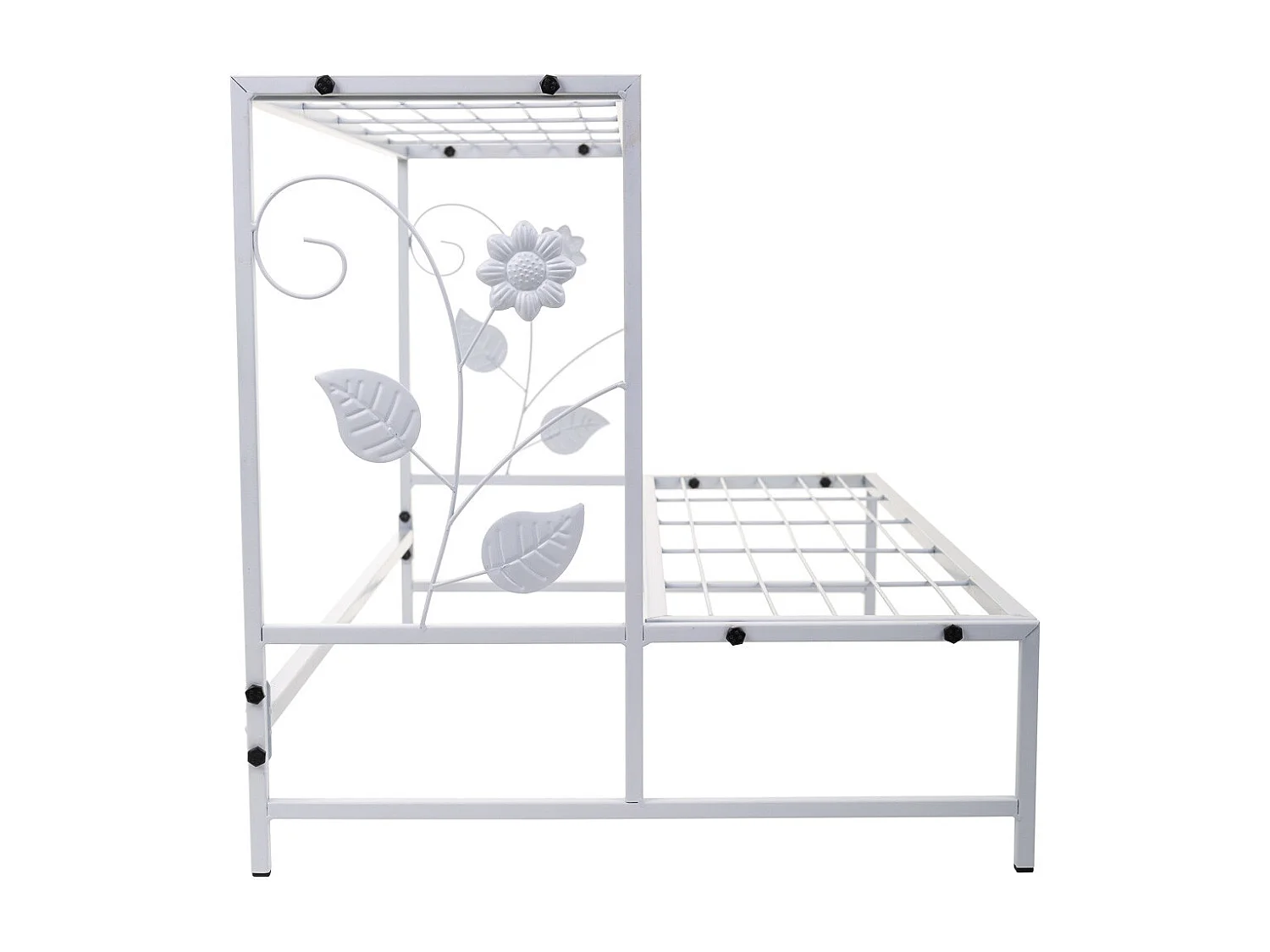 Blumentopfträger aus weißem Metall, 80x44x44h cm