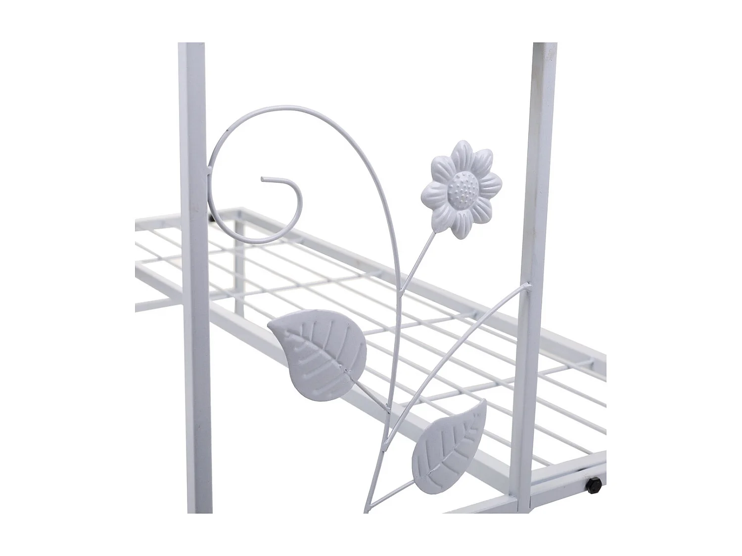BlumentopftrÃ¤ger aus weißem Metall, 80x44x44h cm