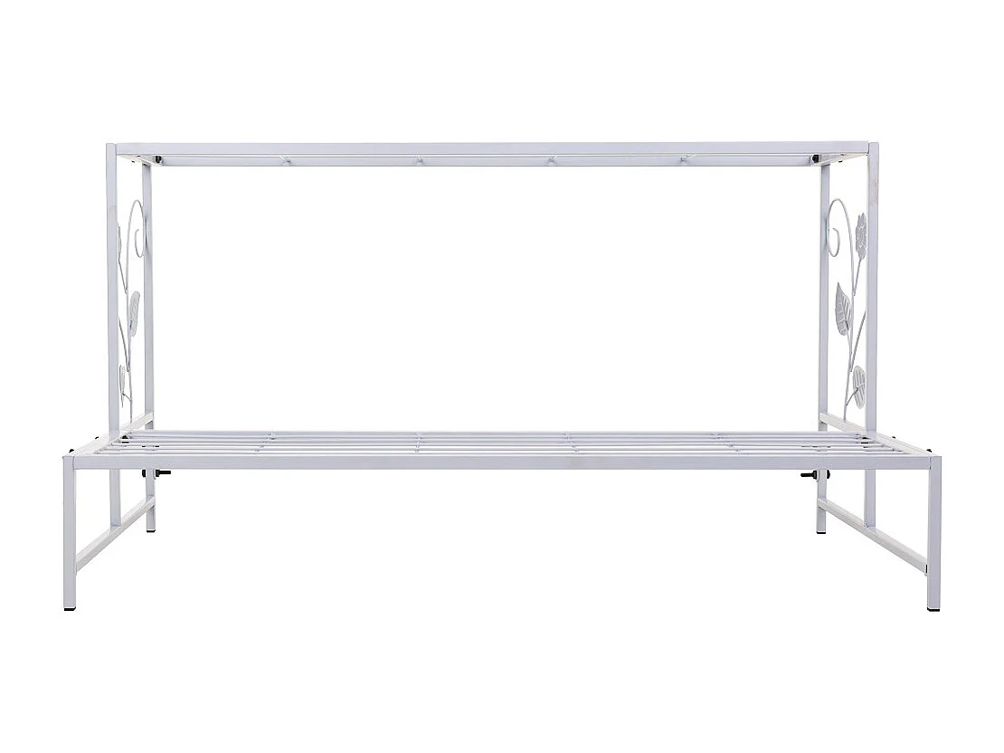 BlumentopftrÃ¤ger aus weißem Metall, 80x44x44h cm
