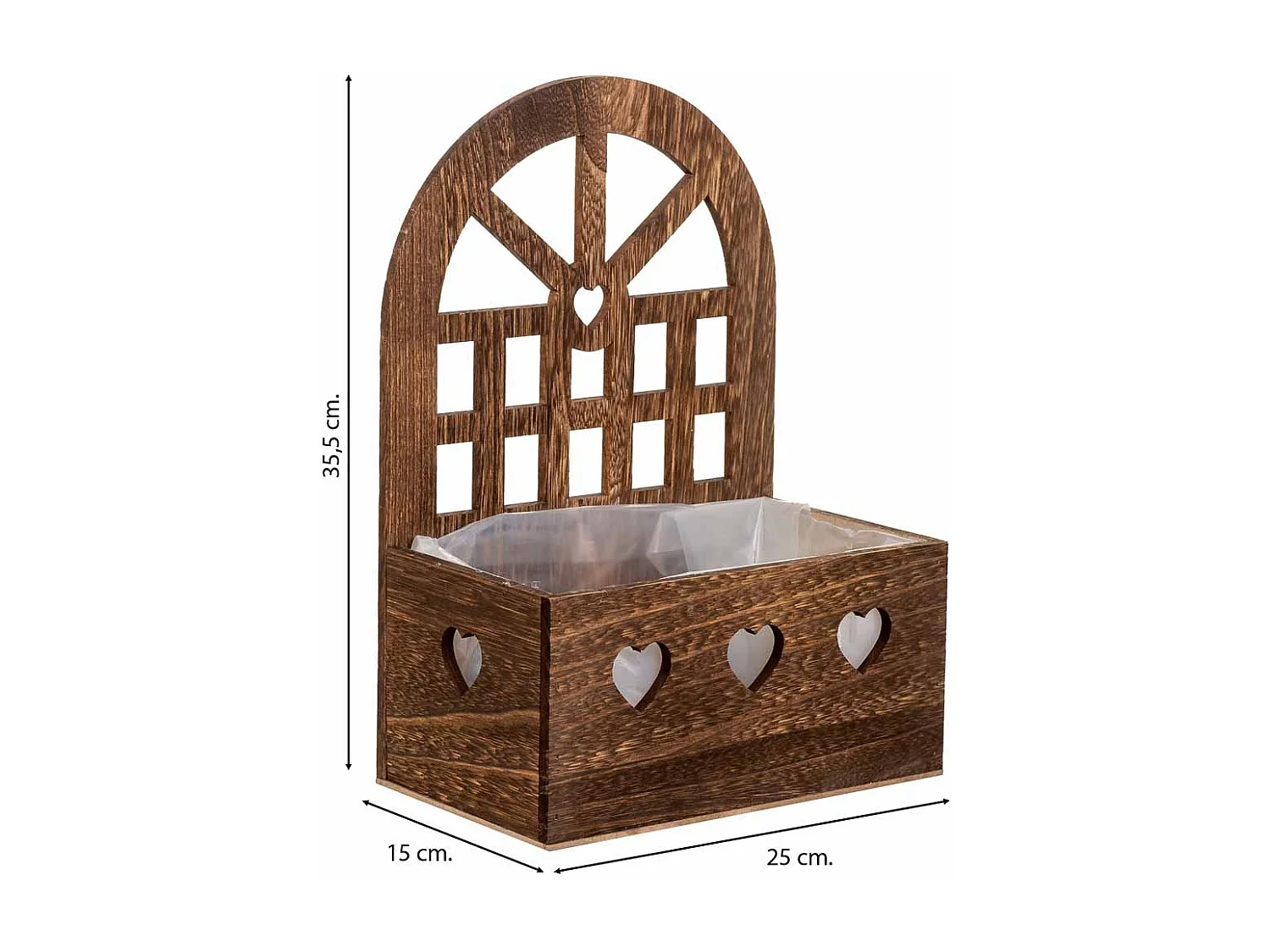 Suporte de madeira marrom 25x15x35,5