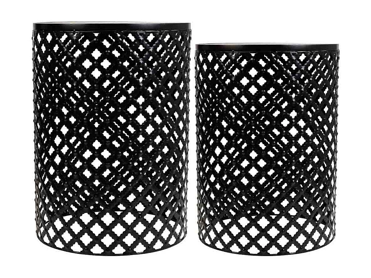 Set 2 soportes de mosaico y metal negros