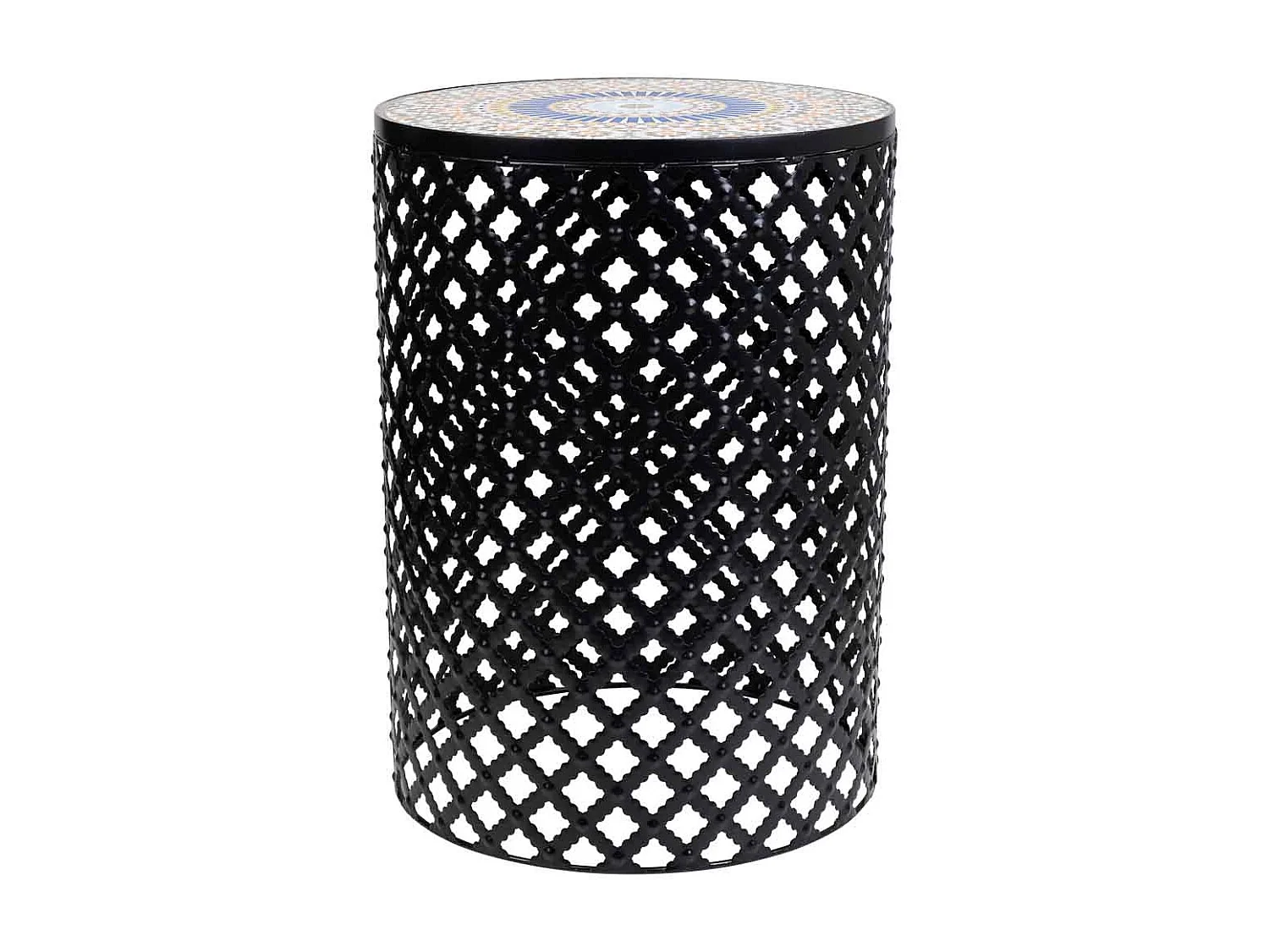 Set di 2 supporti in mosaico nero e metallo