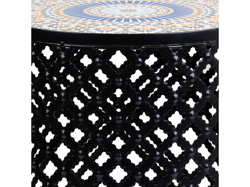 Set di 2 supporti in mosaico nero e metallo