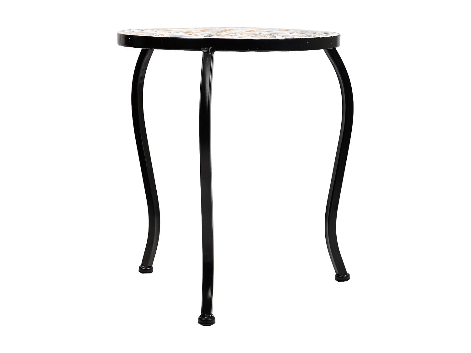 Ensemble de 3 supports en mosaïque et métal noirs