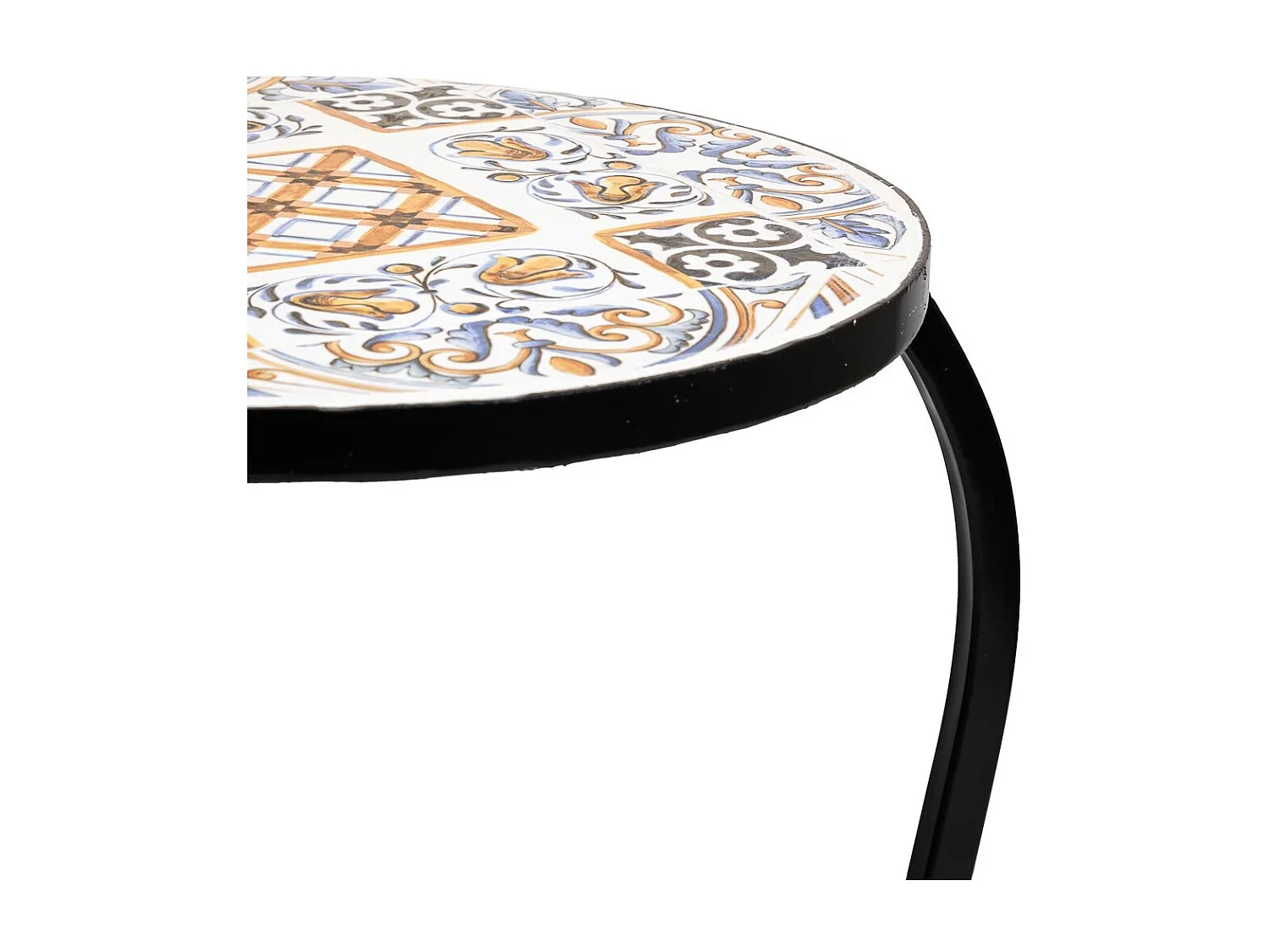 Ensemble de 3 supports en mosaïque et métal noirs