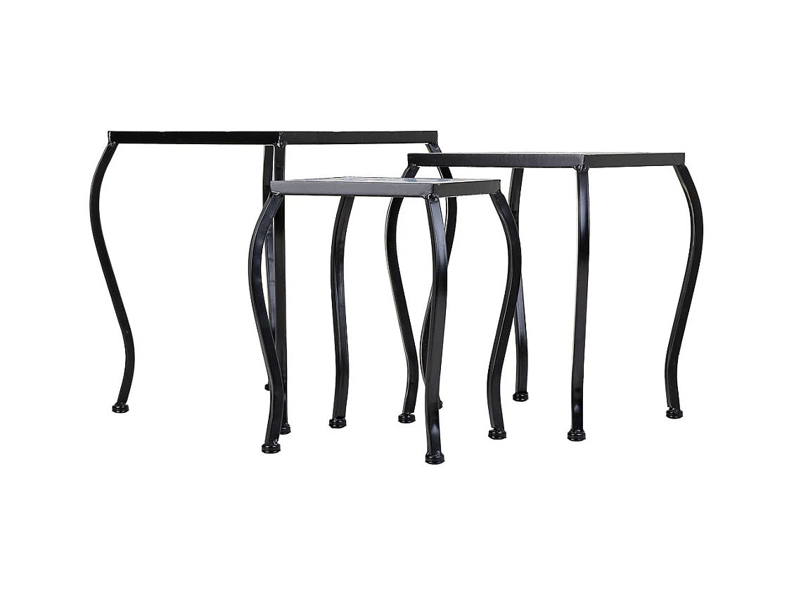 Set 3 soportes de mosaico y metal negros