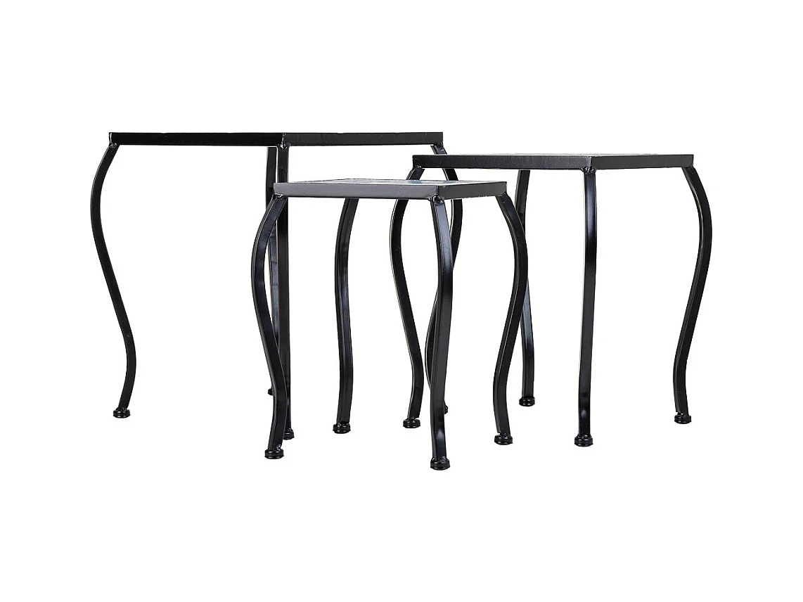 Set 3 soportes de mosaico y metal negros