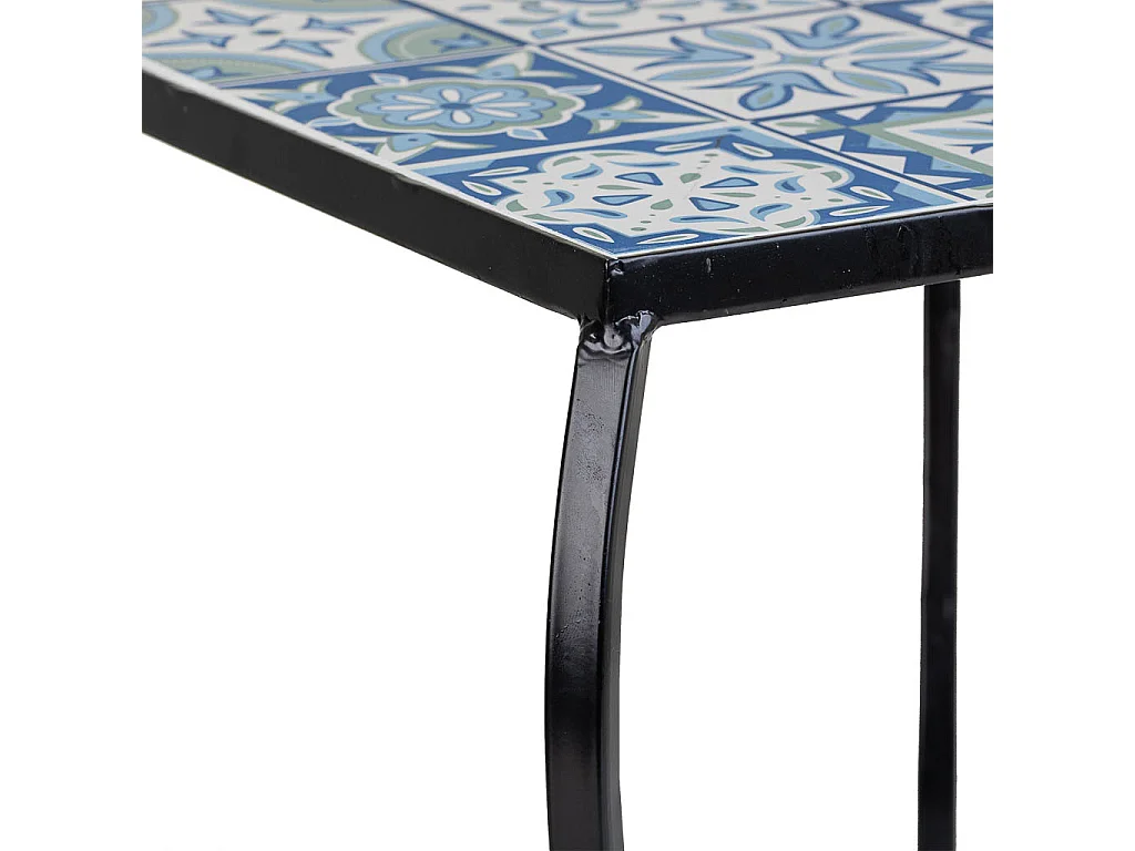 Set di 3 supporti in mosaico nero e metallo