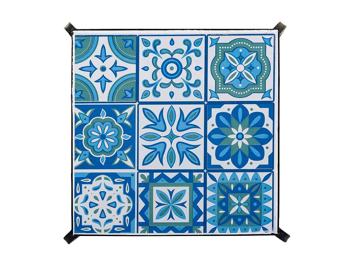Ensemble de 3 supports en mosaïque et métal noirs