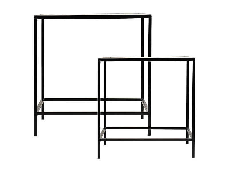 Set di 2 supporti in mosaico nero e metallo