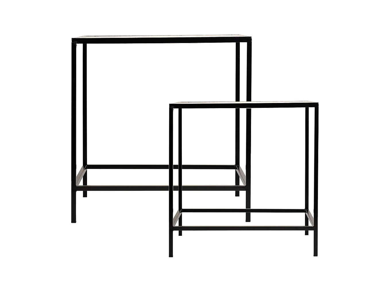 Ensemble de 2 supports en mosaïque et métal noirs