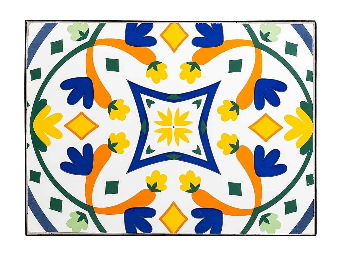 Set mit 2 schwarzen Mosaik- und Metallstützen