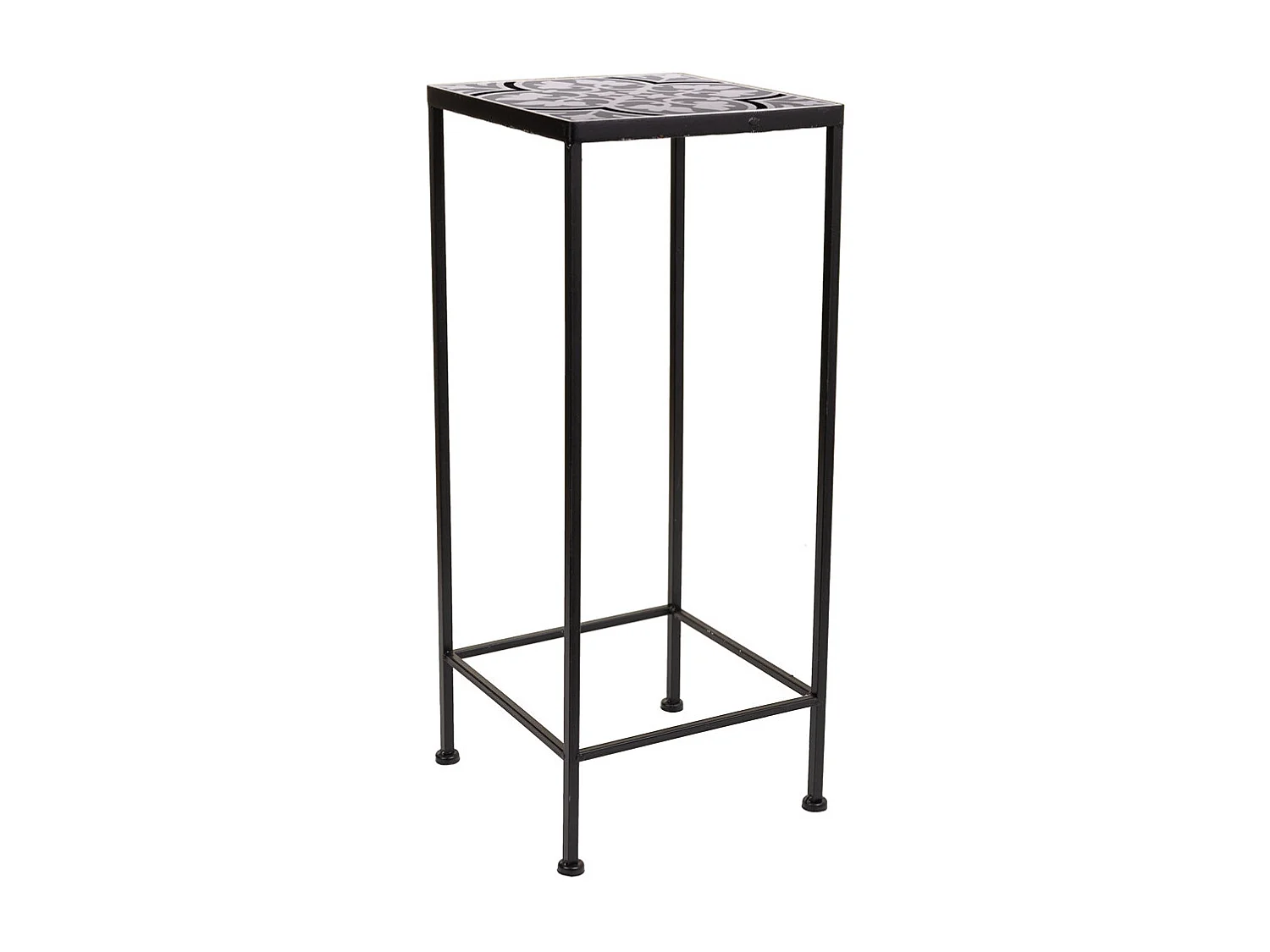 Ensemble de 3 supports de pots de fleurs en métal noir