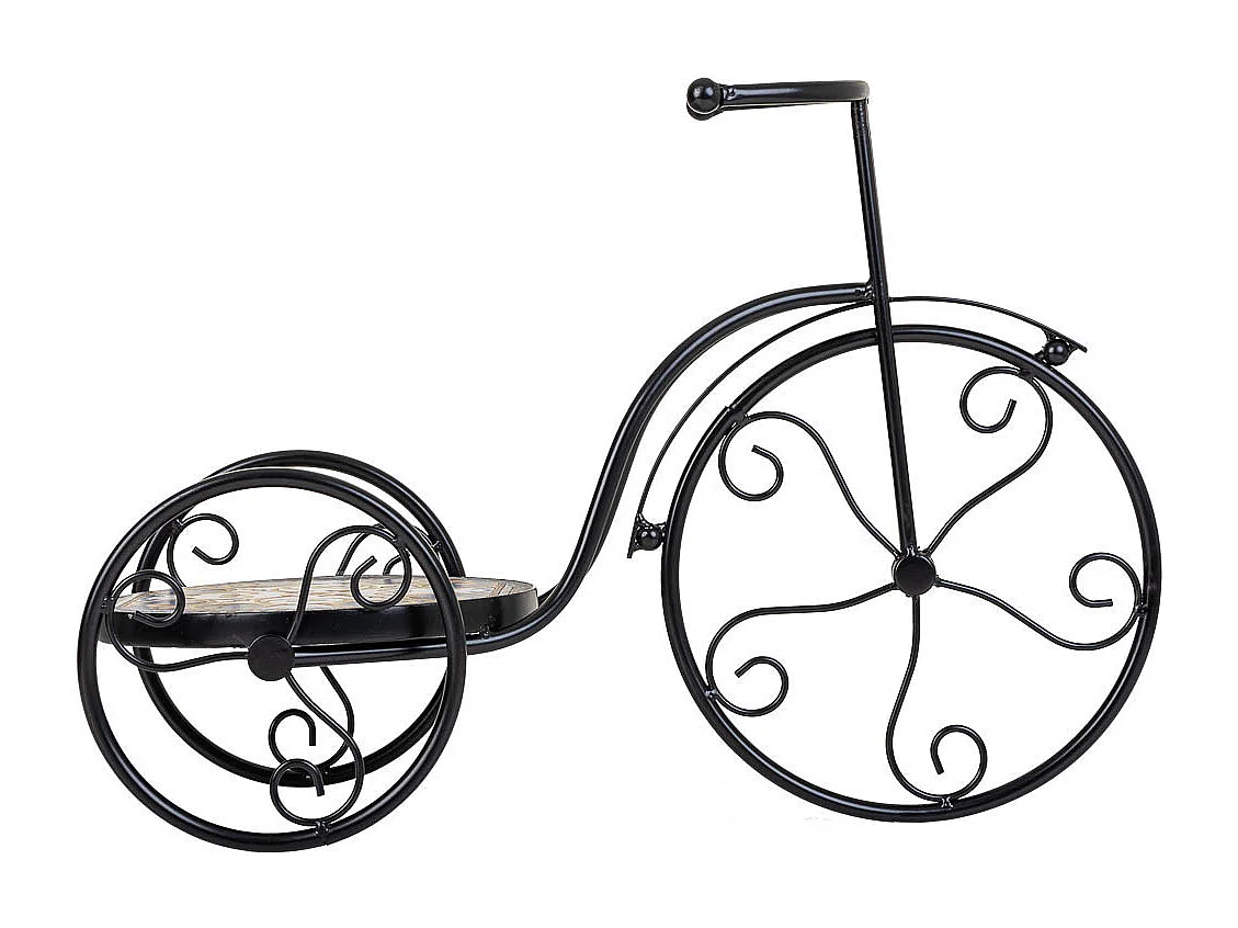 Fahrradständer aus schwarzem Mosaik und Schmiedeeisen 53x23,5x36h cm