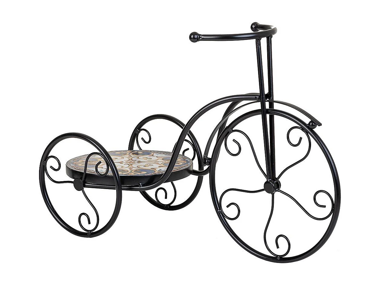 Fahrradständer aus schwarzem Mosaik und Schmiedeeisen 53x23,5x36h cm