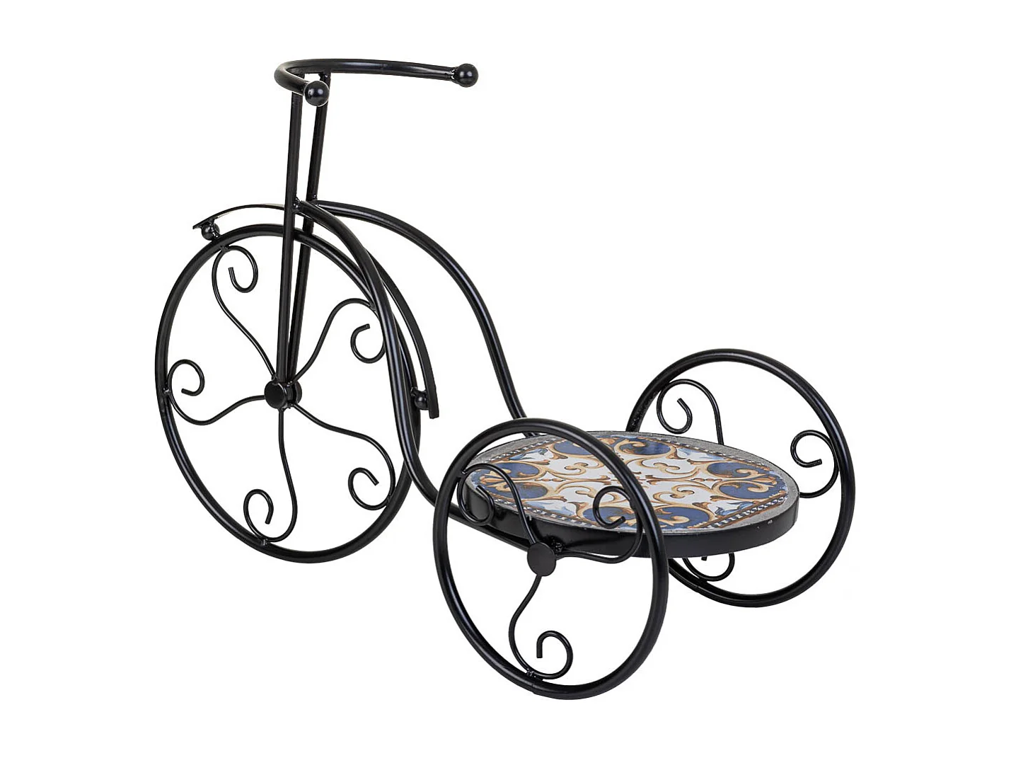 Fahrradständer aus schwarzem Mosaik und Schmiedeeisen 53x23,5x36h cm